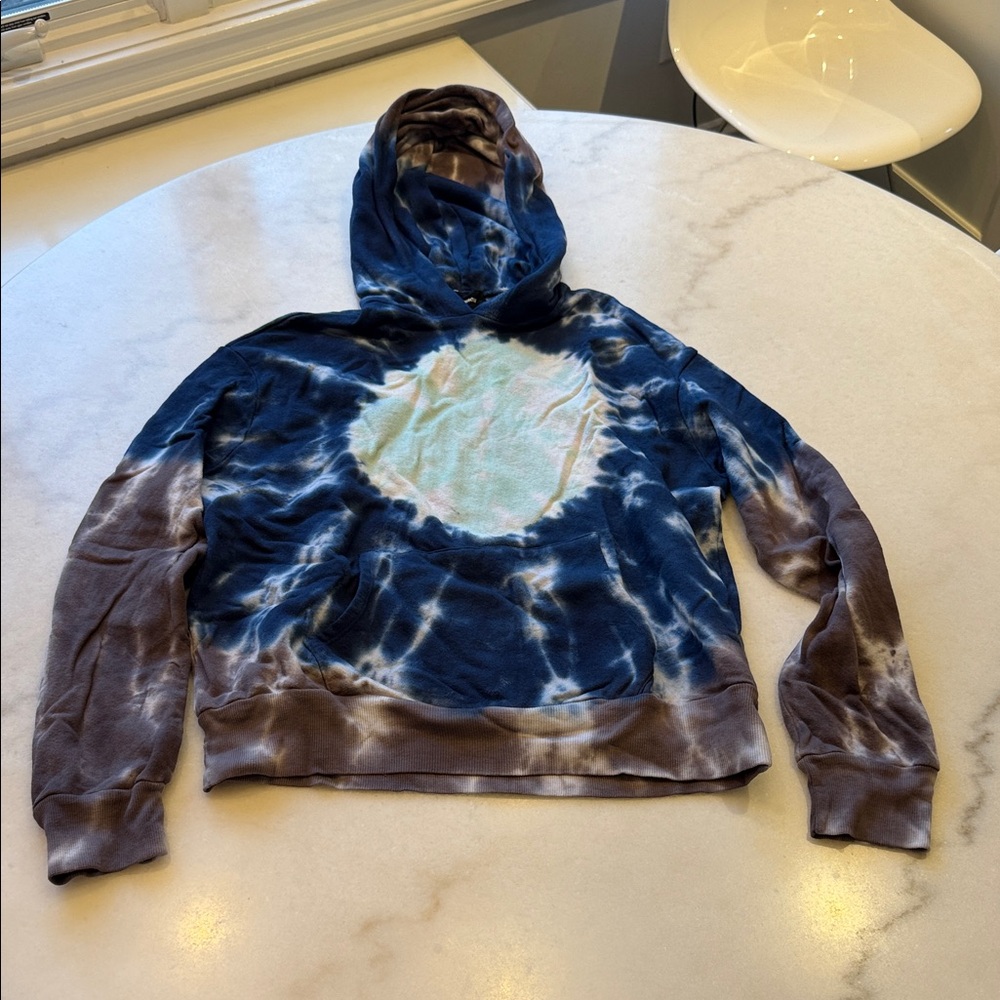 NWOT MONROW  Blue and Brown Tie-Dye Hoodie
